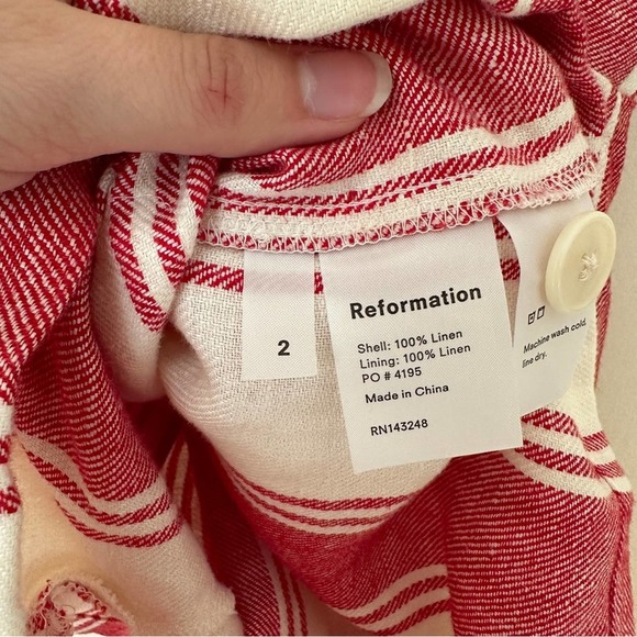 Reformation Coconut Romper in Cuba Stripe 2 - Picture 5 of 7